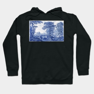 Blue Italianate Scene Hoodie